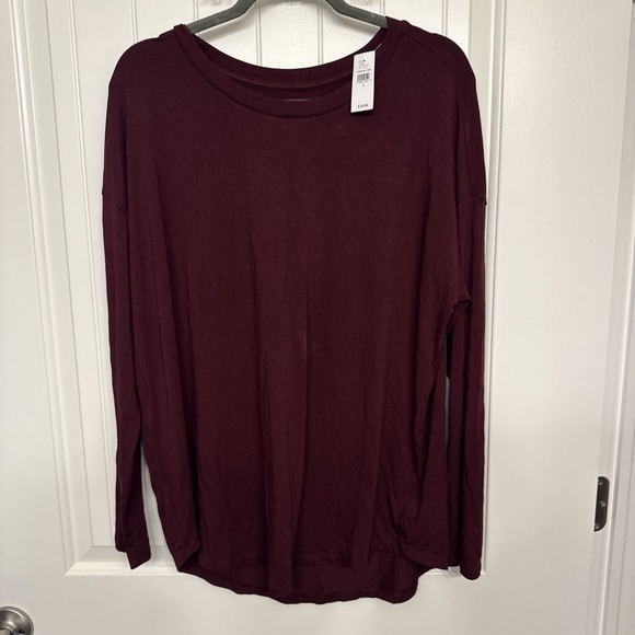 GAP Tops - GAP Woman's Plum Colored Long Sleeve Plain Shirt Size Large NWT Super Soft